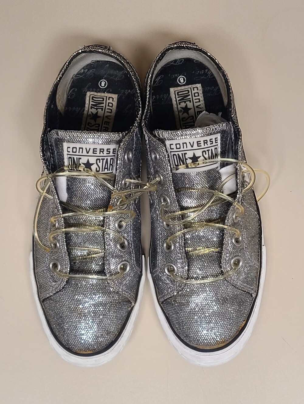 Converse One Star a Glitter slip on casual sneakers size 8 - Picture 4 of 10